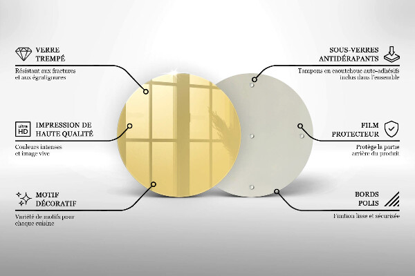 Planche à découper en verre Jaune