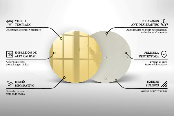 Planche à découper en verre Jaune