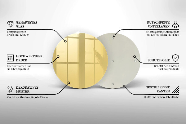 Planche à découper en verre Jaune