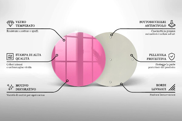 Planche à découper en verre Couleur rose