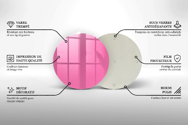 Planche à découper en verre Couleur rose