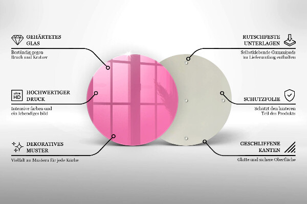 Planche à découper en verre Couleur rose