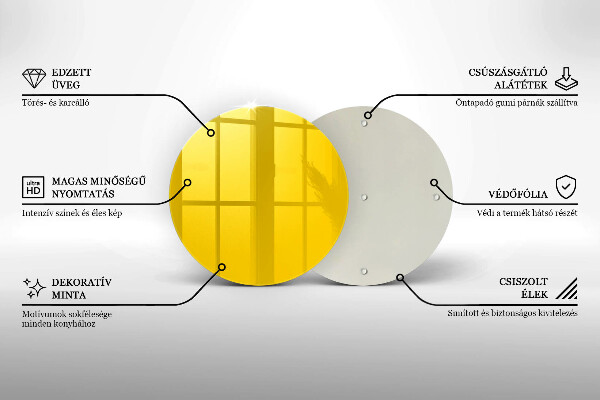 Planche à découper en verre Jaune