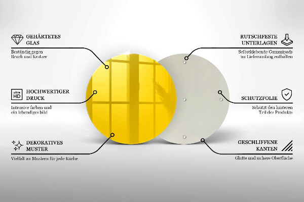 Planche à découper en verre Jaune