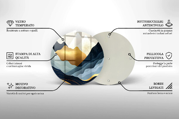 Protection plaque induction Montagnes abstraites