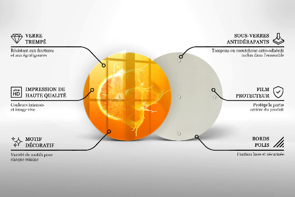 Protection plaque induction Fruit orange juteux