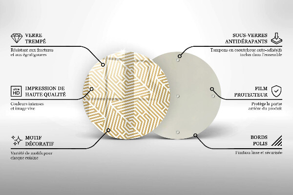Protection plaque induction Lignes géométriques