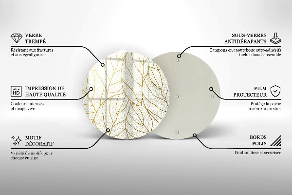 Protection plaque induction Modèle de feuilles de dessin au trait