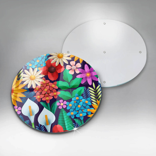 Protection plaque induction Illustration de prairie de fleurs