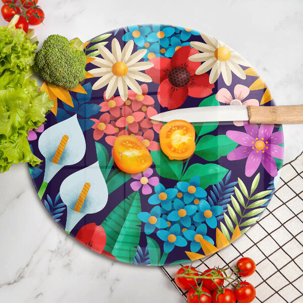 Protection plaque induction Illustration de prairie de fleurs