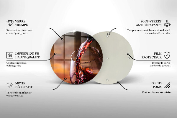 Protection plaque induction Du vin rouge et un verre