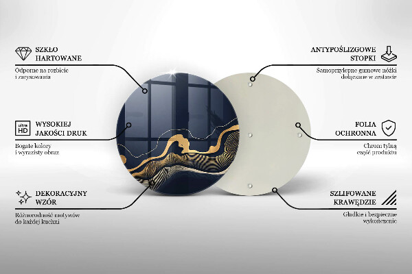 Protection plaque induction Lignes dorées abstraites