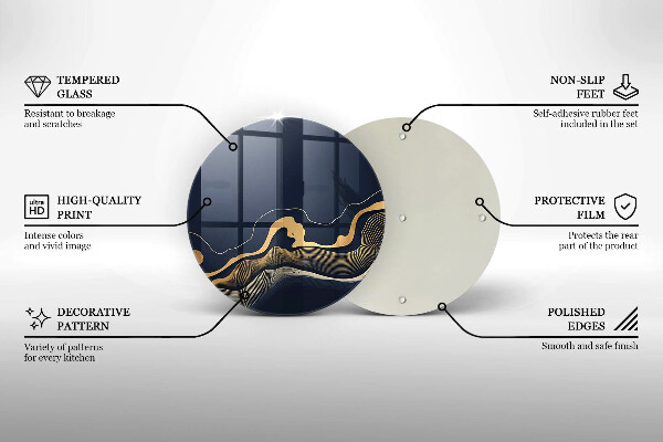 Protection plaque induction Lignes dorées abstraites