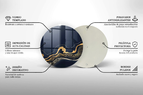 Protection plaque induction Lignes dorées abstraites