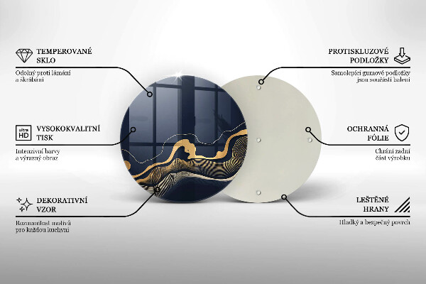 Protection plaque induction Lignes dorées abstraites