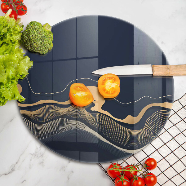 Protection plaque induction Lignes dorées abstraites