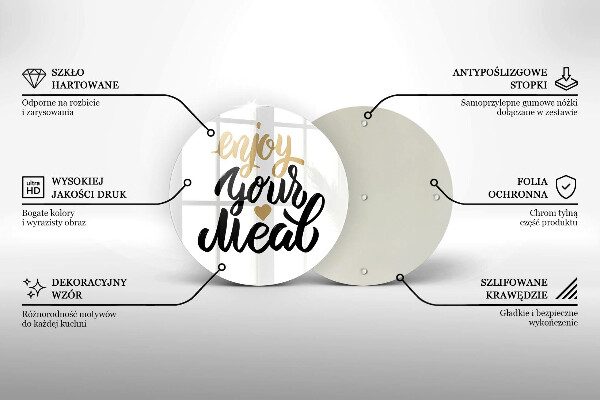 Protection plaque induction Inscription Enjoy your meal