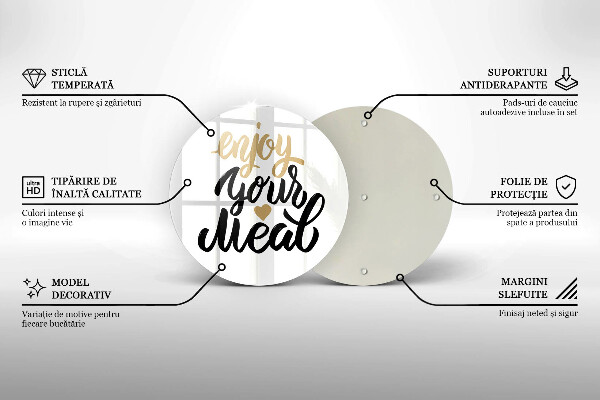 Protection plaque induction Inscription Enjoy your meal