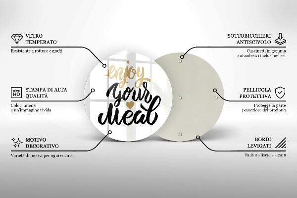 Protection plaque induction Inscription Enjoy your meal