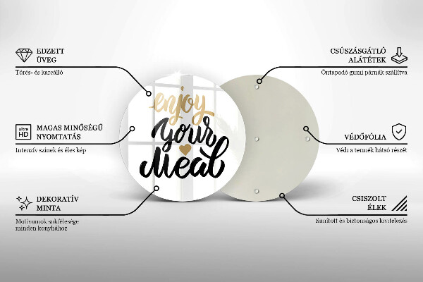 Protection plaque induction Inscription Enjoy your meal