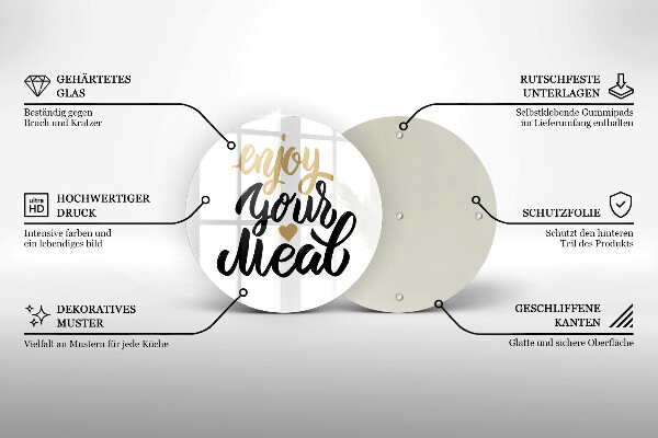 Protection plaque induction Inscription Enjoy your meal