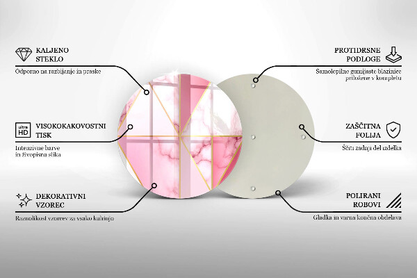 Protection plaque induction Marbre géométrique