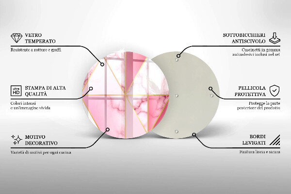 Protection plaque induction Marbre géométrique