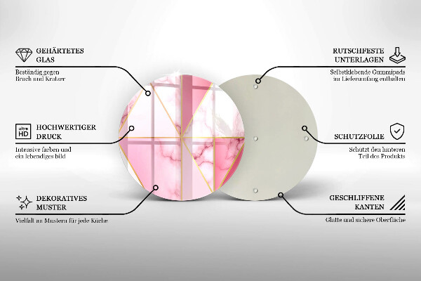 Protection plaque induction Marbre géométrique