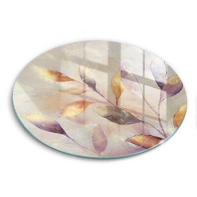 Protection plaque induction Feuilles de bohème peintes