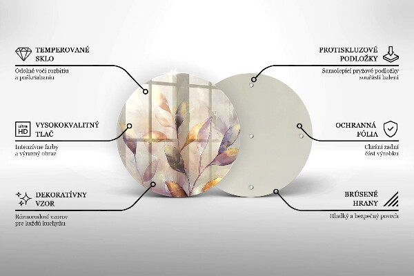 Protection plaque induction Feuilles de bohème peintes