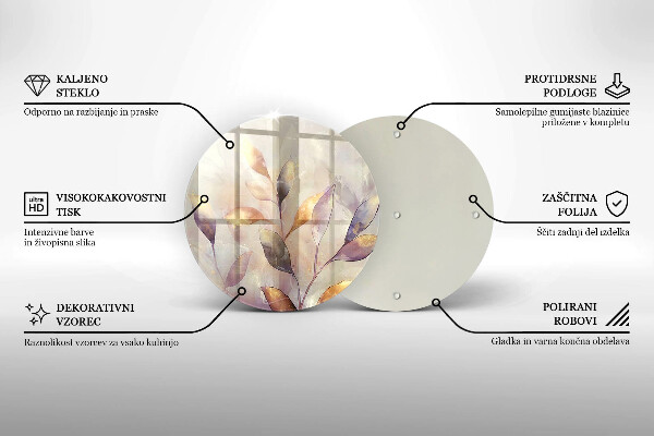 Protection plaque induction Feuilles de bohème peintes