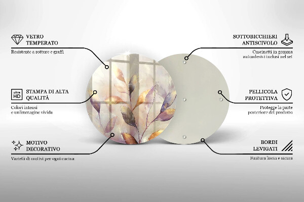 Protection plaque induction Feuilles de bohème peintes