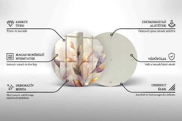 Protection plaque induction Feuilles de bohème peintes