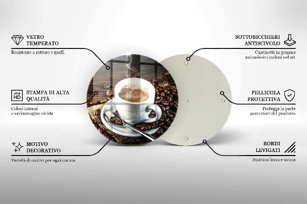 Protection plaque induction Tasse et grains de café