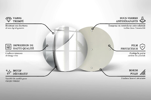 Protection plaque induction Abstraction en métal argenté