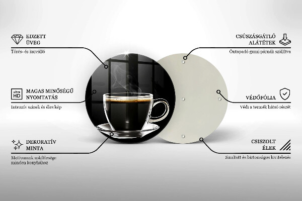 Protection plaque induction Un verre de café chaud