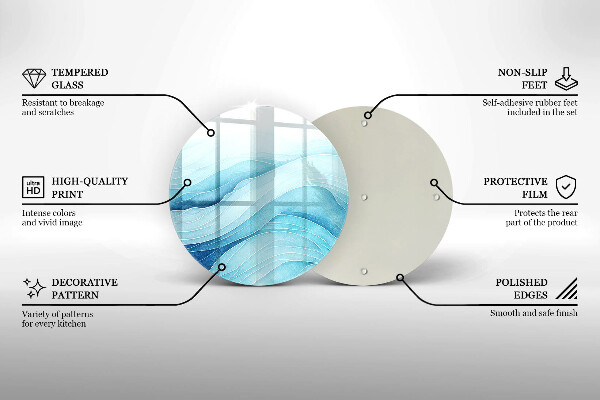 Protection plaque induction Vagues abstraites