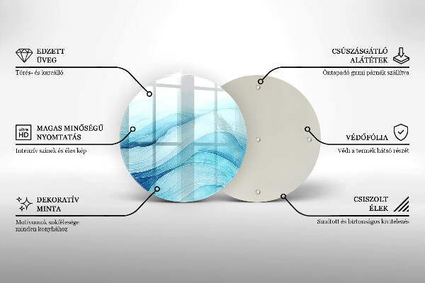 Protection plaque induction Vagues abstraites