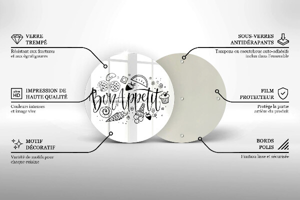 Protection plaque induction Inscription Bon Appetit