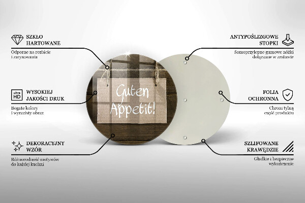 Protection plaque induction Inscription Guten Apetit sur les tableaux