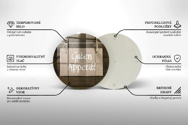 Protection plaque induction Inscription Guten Apetit sur les tableaux
