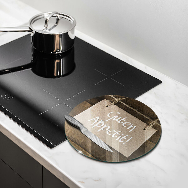 Protection plaque induction Inscription Guten Apetit sur les tableaux