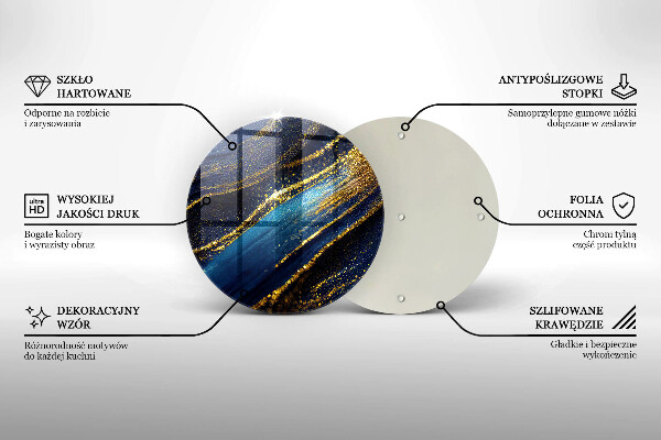 Protection plaque induction Abstraction bleu marine