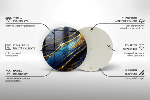 Protection plaque induction Abstraction bleu marine