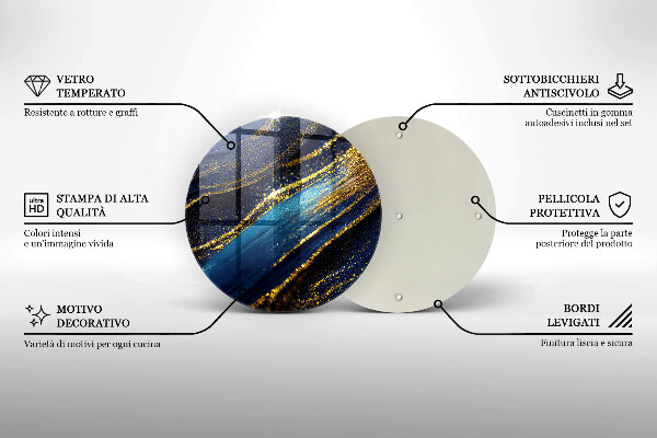 Protection plaque induction Abstraction bleu marine