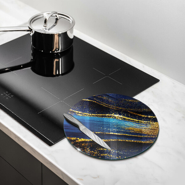 Protection plaque induction Abstraction bleu marine