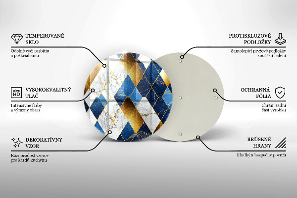 Protection plaque induction Losanges de marbre doré