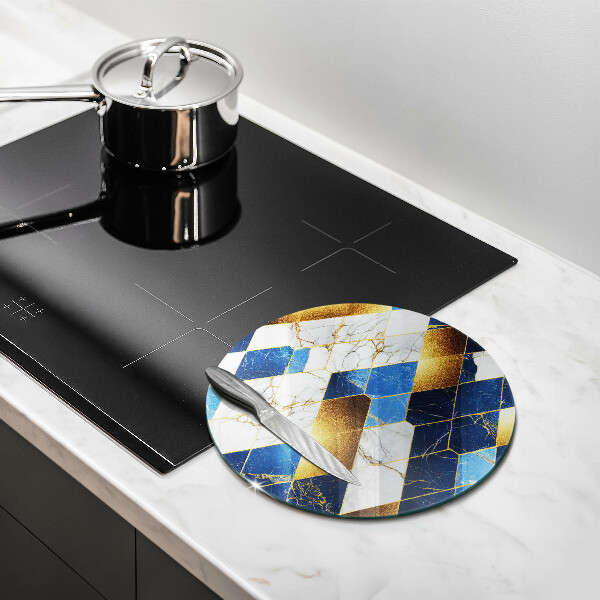 Protection plaque induction Losanges de marbre doré