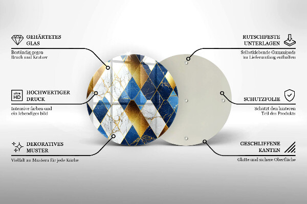 Protection plaque induction Losanges de marbre doré