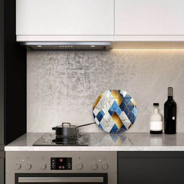 Protection plaque induction Losanges de marbre doré